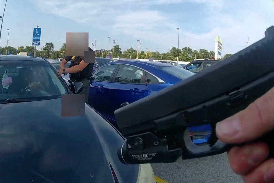 Body cam footage from the Blendon Township Police Department has blurred the responding officers' faces.