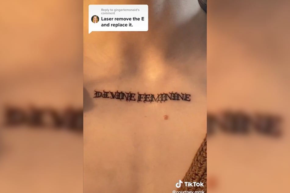 Thankfully, she had the tattoo artist fix her ink by switching up the font.