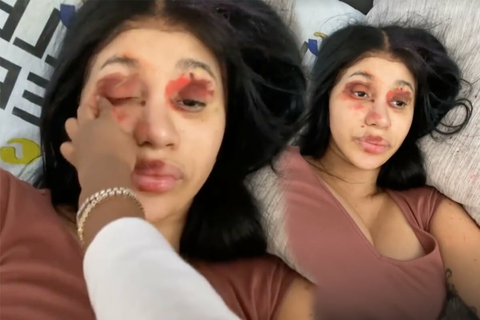 Celebrity mom gets grizzly makeover from two-year-old: can you tell who it is?