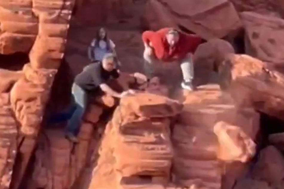 Tourists spark outrage after destroying ancient natural rock formation