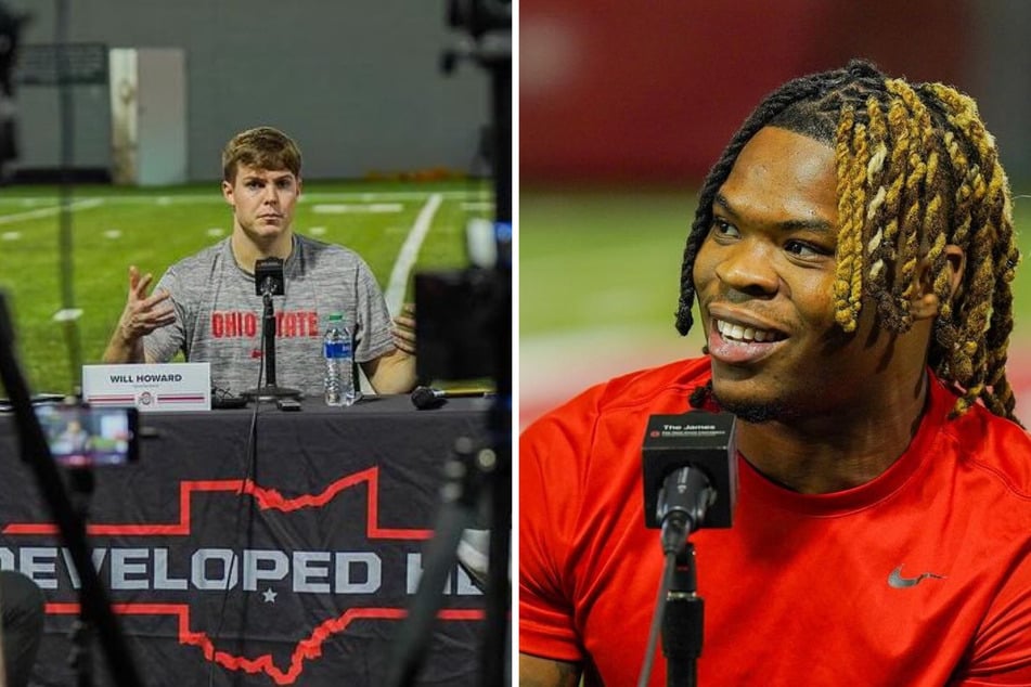 Will Howard (l.) and Quinshon Judkins (r.) are ready to embrace the demands of playing for Ohio State football.