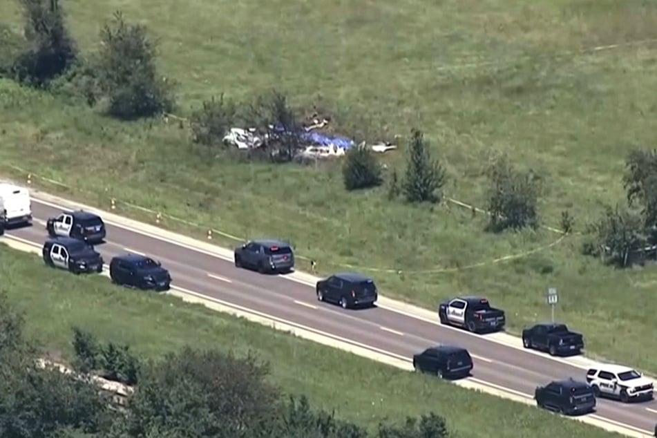 Following the accident, authorities also closed a road near the airfield.