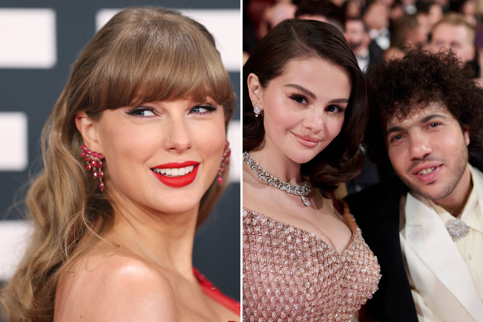 Taylor Swift (l.) shared some glowing praise for her bestie Selena Gomez's new collaborative album with Benny Blanco (r.), I Said I Love You First.