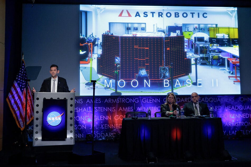 NASA Administrator Jared Isaacman at a news conference about plans to establish a permanent presence on the lunar surface.