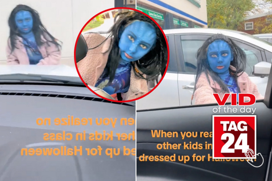 Viral Video of the Day for January 5, 2024: Schoolgirl left feeling blue after classic costume fail