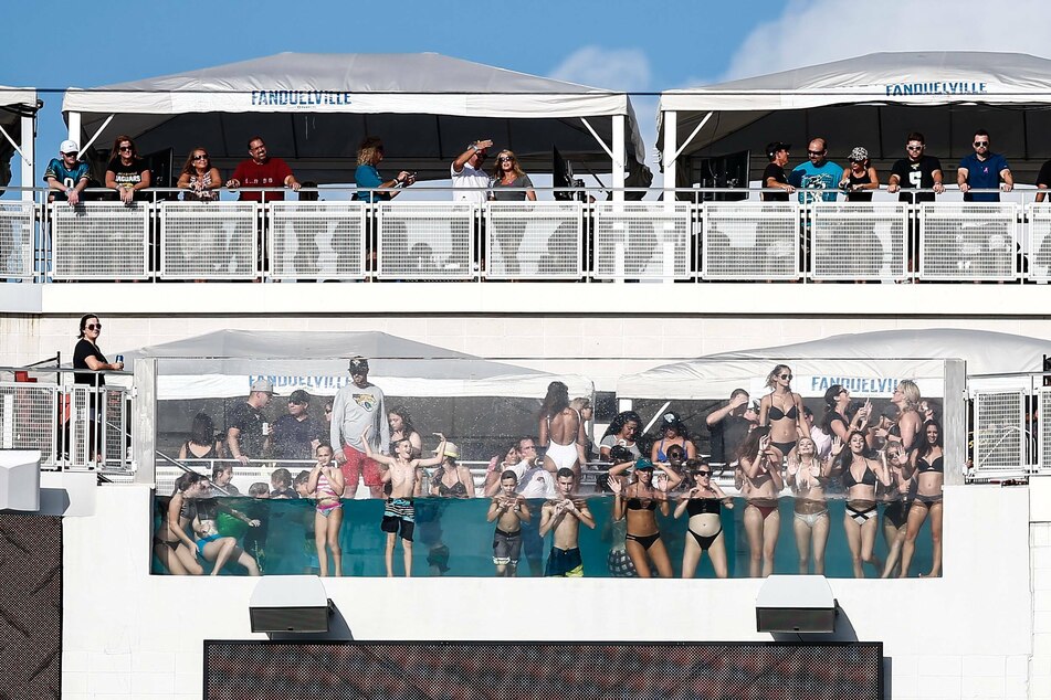 At TIAA Bank Field in Jacksonville, Florida, you can enjoy all the hard-hitting action and take a dip while watching the Jaguars.