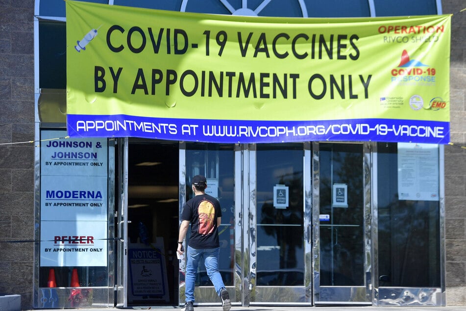 Vaccines are being administered at Moreno Valley Mall in Moreno Valley, California.