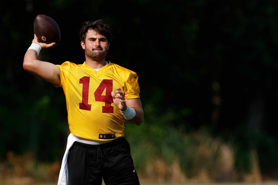 Quarterback Sam Howell at the Washington Commanders' training camp last month.