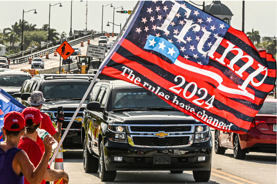 Trump supporters greeted the former President in West Palm Beach, Florida, after news of the indictment broke.