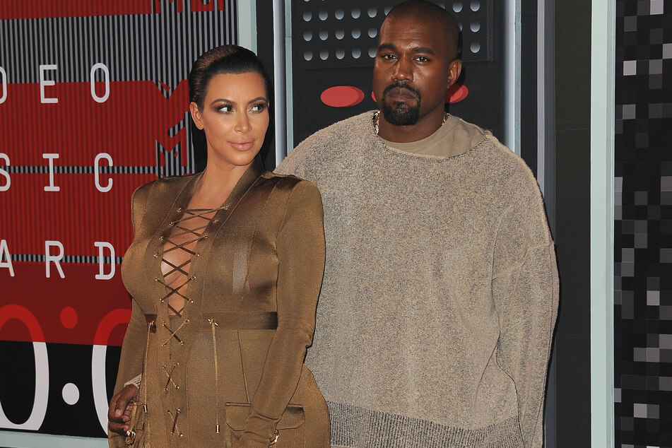 Kim Kardashian with Kanye West at the 2015 MTV Video Music Awards.