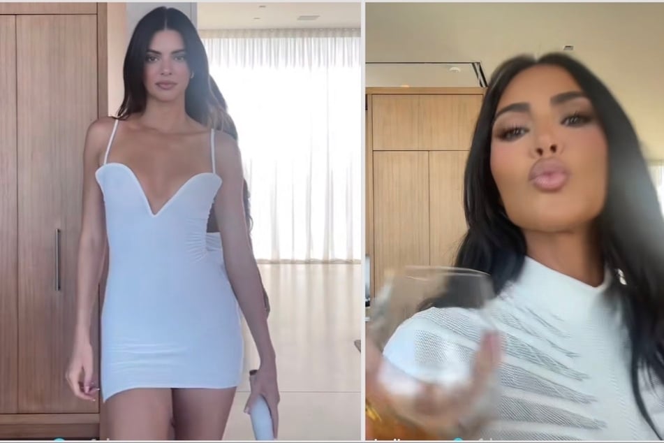 Kim Kardashian (r) and Kendall Jenner hit up the Hamptons with their besties for the 4th of July holiday.