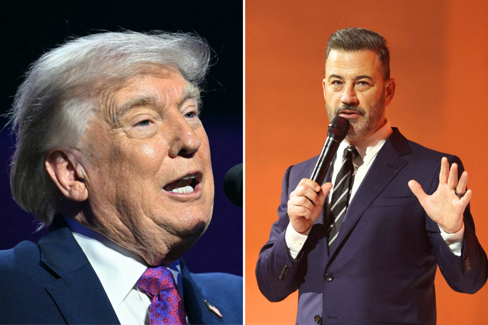 On Thursday night, Jimmy Kimmel (r) delivered a mock Correspondents' Dinner speech in which he made fun of Donald Trump (l) ahead of the real event on Saturday.