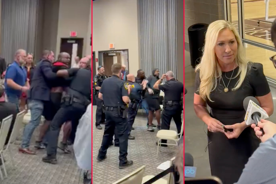 Protesters were aggressively removed, and some tased, after they protested during a town hall meeting with MTG.