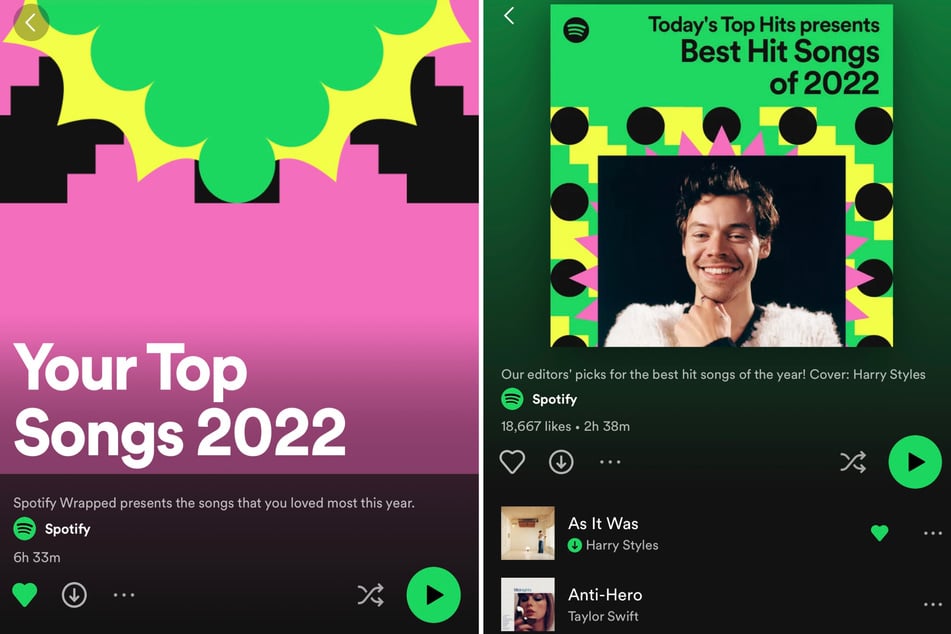 Spotify Wrapped creates a playlist based on users' top tracks of the year.