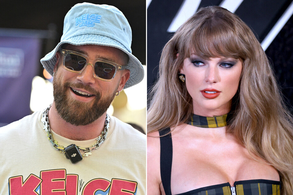 Taylor Swift (r.) and Travis Kelce reportedly celebrated the Fourth of July with a private getaway to Montana!