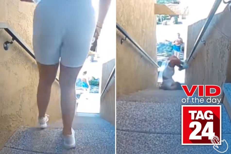 This woman's Ring camera caught her absolutely eating it down the stairs – and the internet can't stop watching!