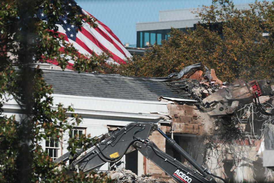 Pictures emerged on Tuesday revealing that the White House's East Wing was being demolished amid construction of a new ballroom.