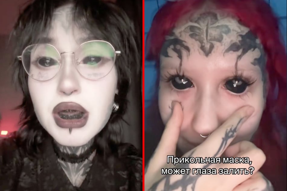 Gothic ink addict tattoos eyeballs and dyes teeth black in shock transformation