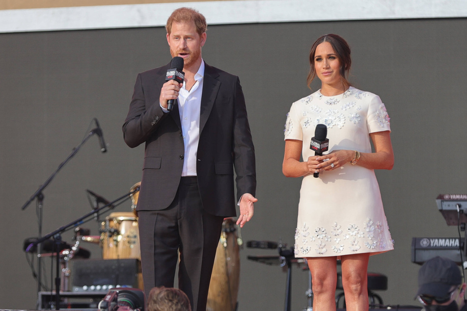 Prince Harry (l) and Meghan Markle (r) also appeared at the Global Citizen Live event in New York's Central Park in September.