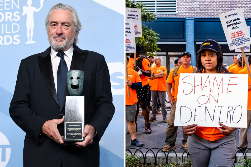 Unions rally to picket Robert De Niro's new movie studio: "Practice what you preach"