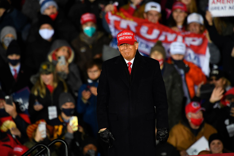 President Donald Trump at his final campaign rally, in Grand Rapids, Michigan.