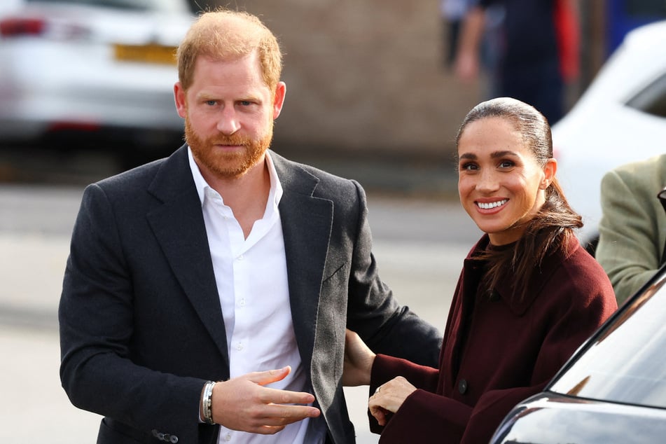 Britain's Prince Harry and Meghan, the Duke and Duchess of Sussex, arrive for a visit to The Community Recording Studio in Nottingham, Britain, on October 15, 2026.