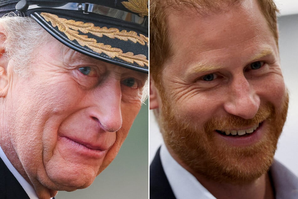 Prince Harry (r.) is set to the UK later this month, but will he see his father, King Charles, while he's there?