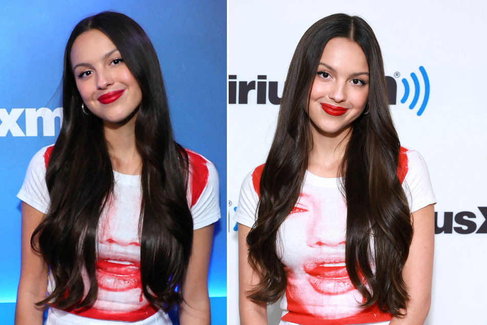 Olivia Rodrigo wore a tee bearing a portrait of actor Angelina Jolie as she promoted her new album on Wednesday.