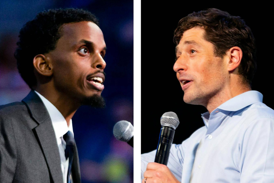 Omar Fateh (l.) won the now-revoked Minnesota Democratic–Farmer–Labor Party endorsement over incumbent Minneapolis Mayor Jacob Frey (r.) at the July convention.