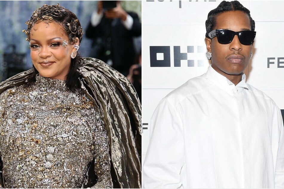 A$AP Rocky (r) declared that Rihanna (l) is his wife during his Don't Be Dumb tour.