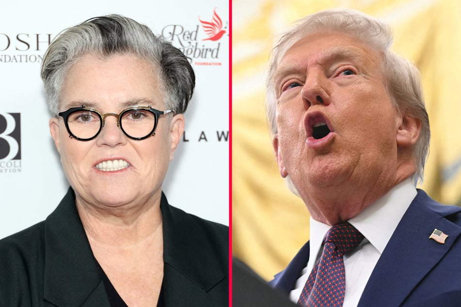 President Donald Trump (r.) has threatened to revoke comedian and talk show host Rosie O'Donnell's US citizenship.