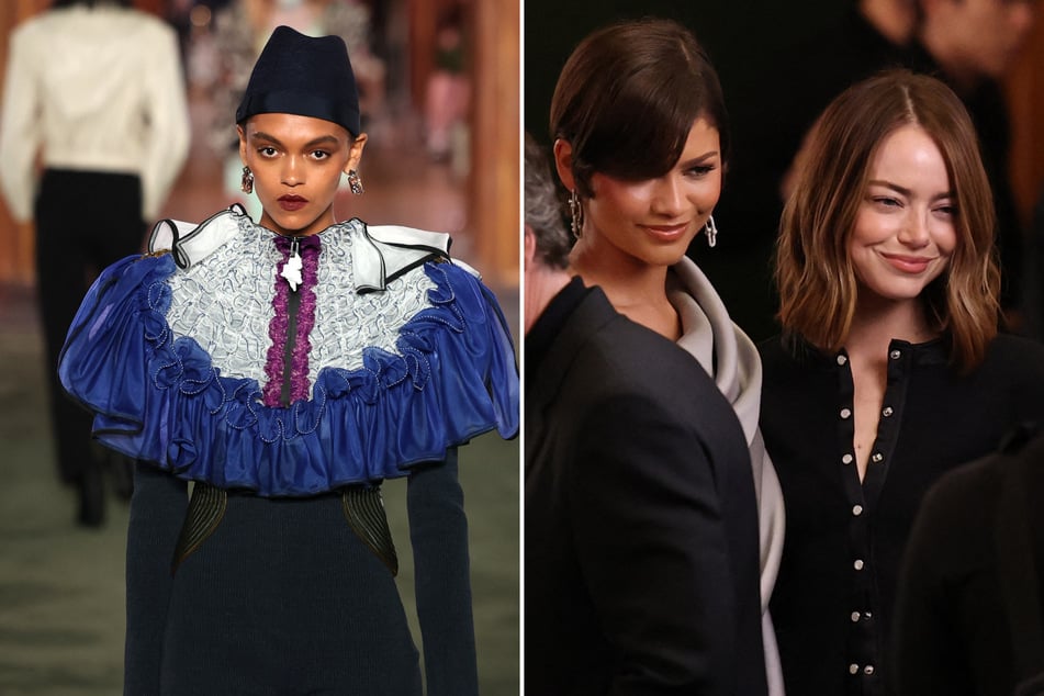 Ruffles, biker leather, and celebrities: Louis Vuitton's cruise show takes over NYC