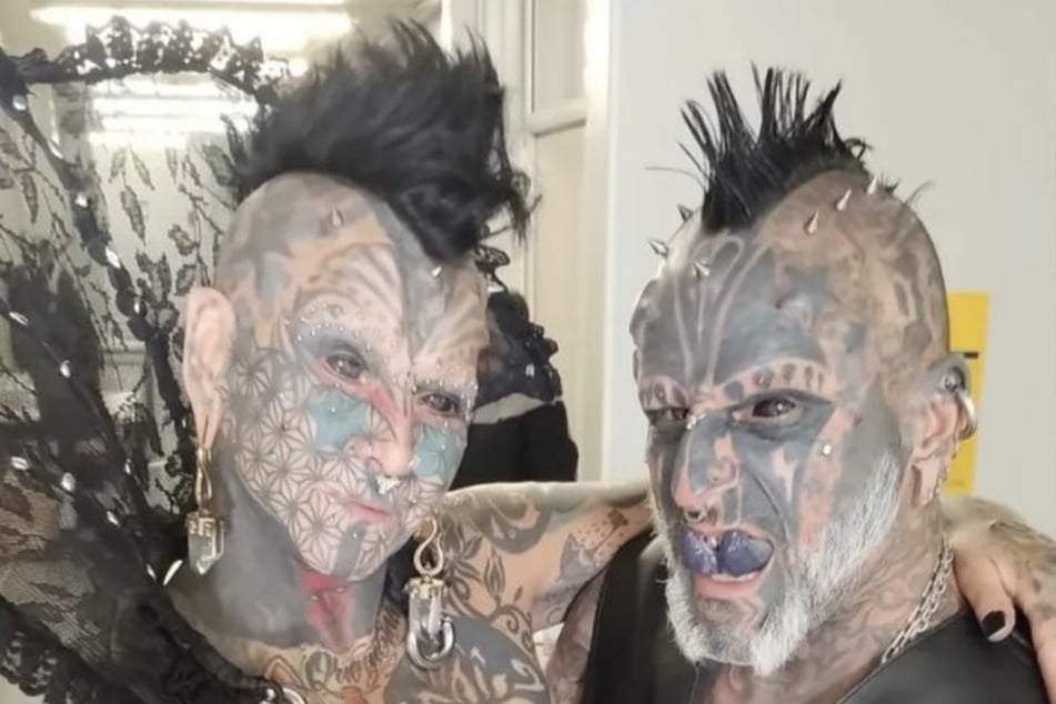 Peralta and his wife Gabriela hold world records for tattoos and body modifications.