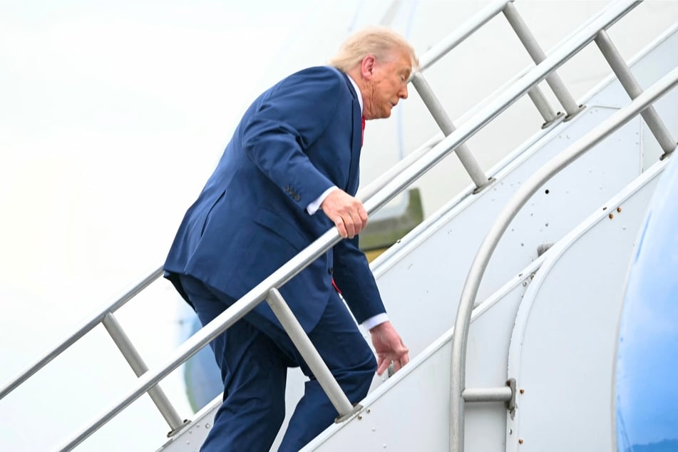 Social media users have been discussing President Donald Trump's well-being after he tripped up the stairs while boarding Air Force One on Sunday.