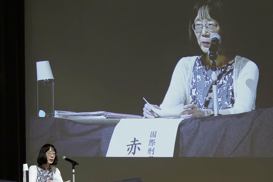International Criminal Court President Tomoko Akane speaks during an event in Osaka, Japan, on July 27, 2026.