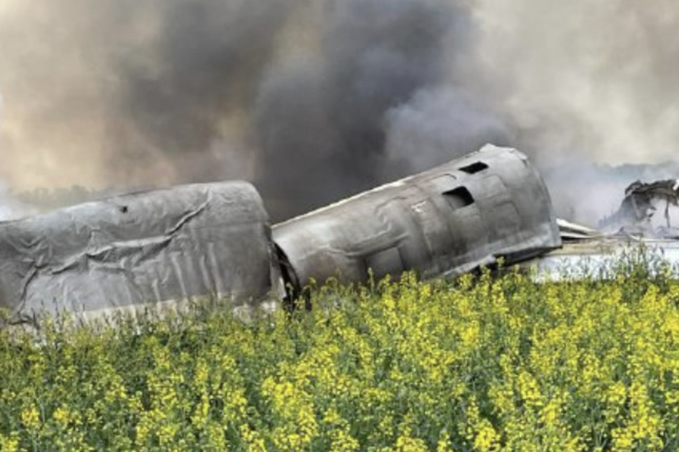 Ukrainian officials claimed the country's air defense systems had taken out a Russian long-range bomber for the first time.