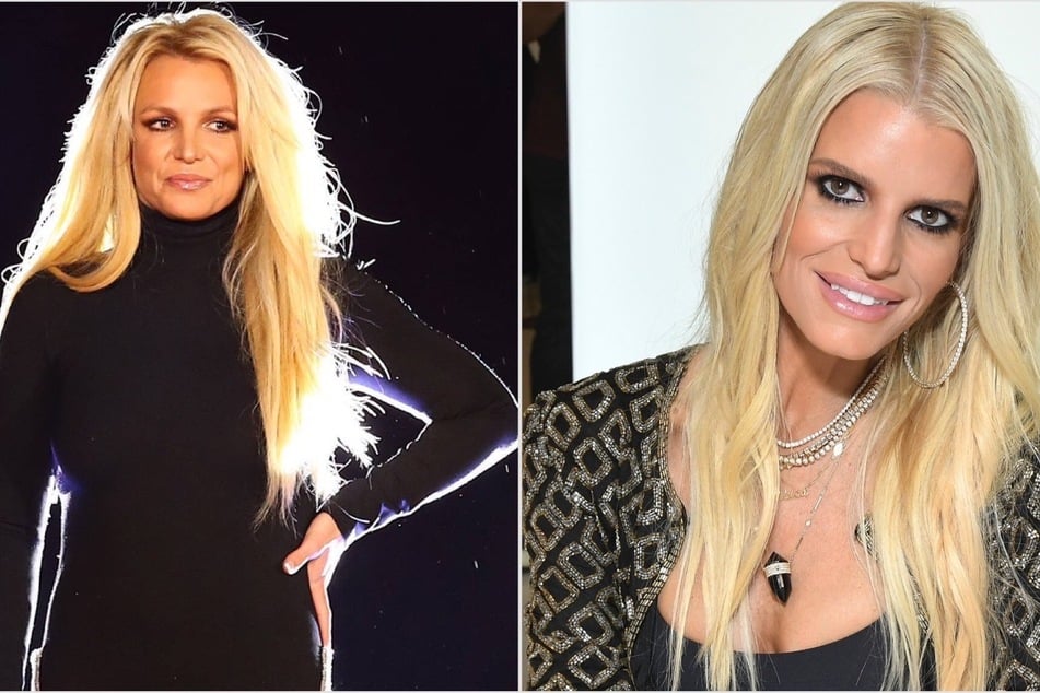 Jessica Simpson (r.) dishes on her "rivalry" with Britney Spears (l.) during the height of their respective careers.