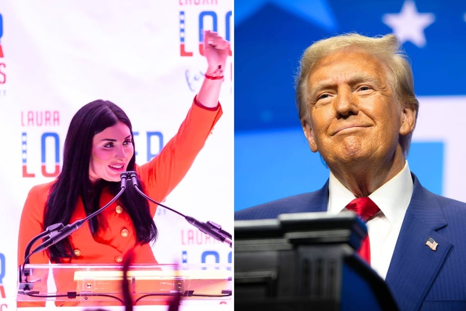 President Donald Trump (r.) reportedly fired several White House staffers after he privately met with conspiracy theorist Laura Loomer.
