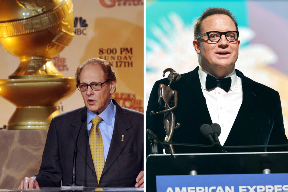 Nominated actor Brendan Fraser (r.) came forward in 2018 with allegations that former HFPA president Philip Berk sexually assaulted him.