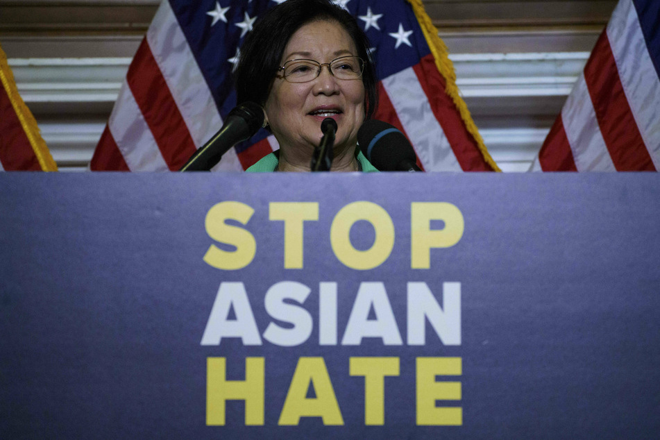 Hawaii's Democratic senator Mazie Hirono speaking at a Capitol Hill press conference on Thursday.
