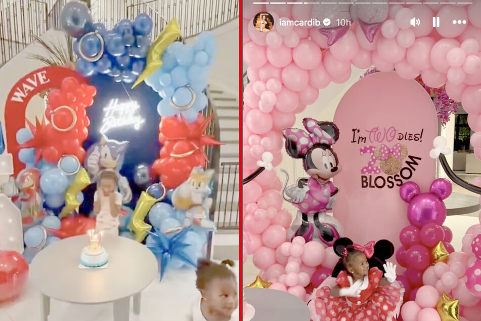 Cardi B made sure both Wave and Blossom got a cake and a balloon arrangement.