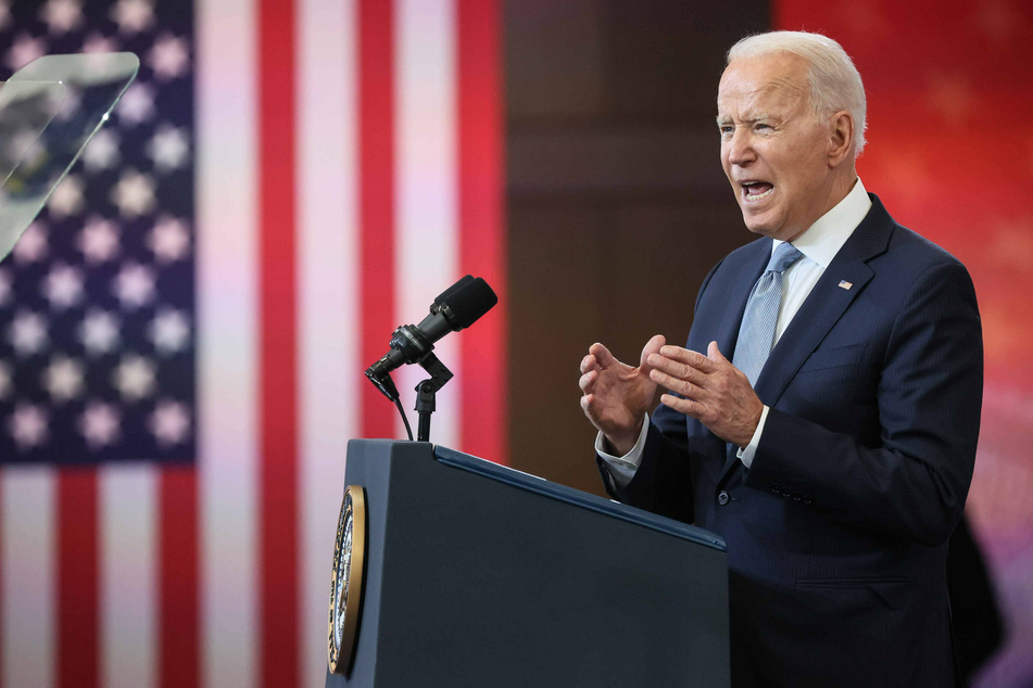 President Joe Biden delivers a speech on protecting voting rights at the National Constitution Center.