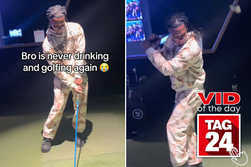 Today's Viral Video of the Day features a man who, after a few drinks, unleashes chaos on the putting green with a hilarious tumble.
