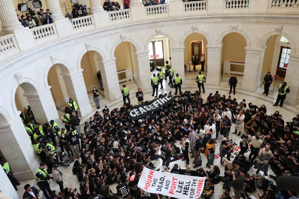 Protesters occupied a House building in October to demand a ceasefire in the Israel-Gaza war.