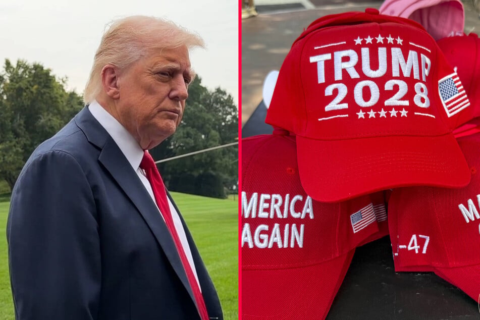 President Donald Trump taunted top Democrats with "Trump 2028" hats during talks to avoid a government shutdown.