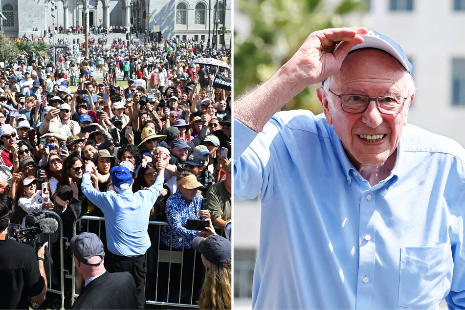 On Saturday, Senator Bernie Sanders held a giant rally in Los Angeles and made a surprise appearance at Coachella as he continues his tour across America.