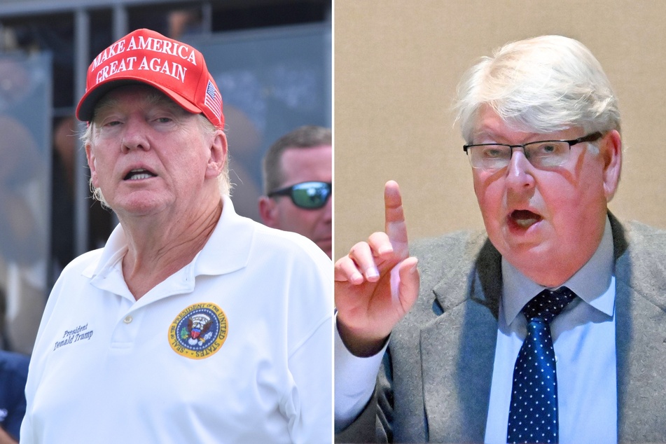 The vice chairman of the Republican Party in Georgia, who helped push Donald Trump's (l.) election fraud claims, was recently found liable for voting illegally.