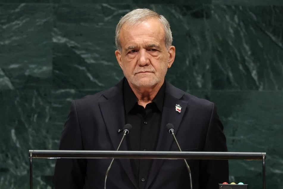 Iran's President Masoud Pezeshkian speaks during the 81st United Nations General Assembly on Thursday. The president now says Tehran wants to return to the memorandum of understanding with the US.