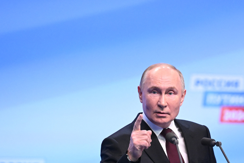 Vladimir Putin delivered a victory speech Monday after securing an easy win in a virtually uncontested presidential election.