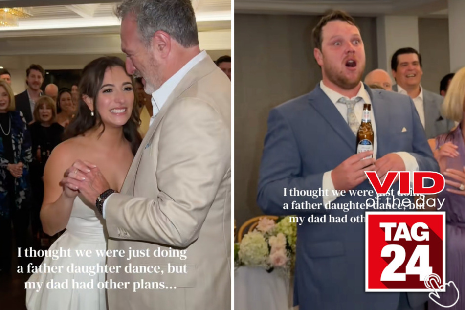 This bride's dad played childhood recordings during their father-daughter dance – and nobody was prepared for what happened next.